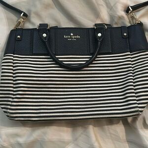 Kate Spade black and white striped bag